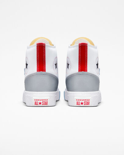 Chuck Taylor Alt Star Reflective Shine Wit/Rood/Lt Armory Blue, Heel View