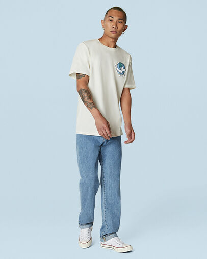 Love Your Mother Left Chest Short Sleeve T-Shirt Egret, Full Body View