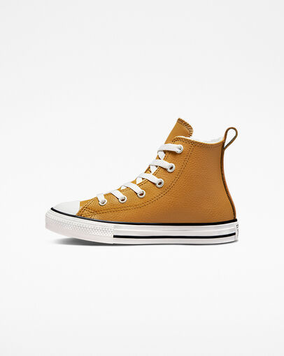 Chuck Taylor All Star Lined Leather Dark Soba/Warm Tan, Inner Side View