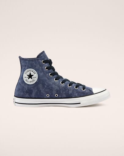 Chuck Taylor All Star Washed Canvas Midnight Navy/Midnight Navy, Outer Side View