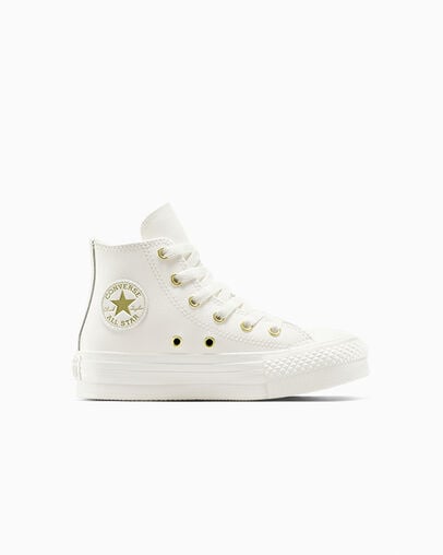 Chuck Taylor All Star EVA Lift Leather + Gold &Eacute;cru/&Eacute;cru/Or clair, Outer Side View