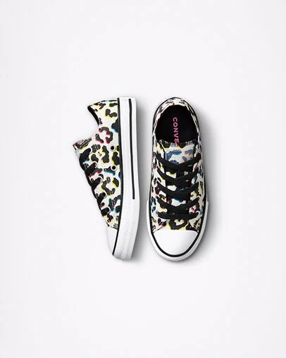 Leopard Print Chuck Taylor All Star Egret/Nero/Prime Pink, Top and Side View