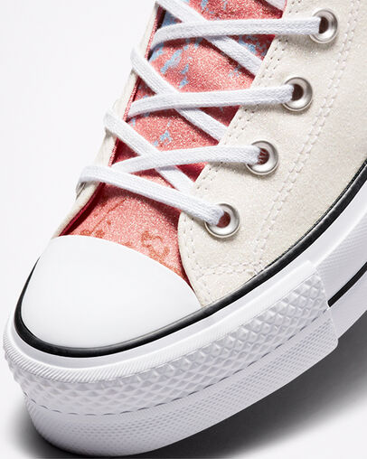 Chuck Taylor All Star Lift Platform Hybrid Shine White/Pink Salt/Black, Detail Angle View