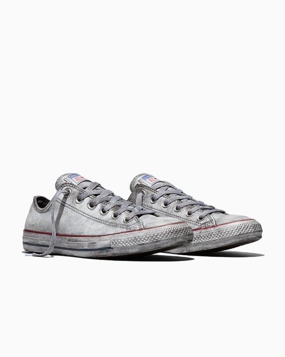 Chuck Taylor All Star Pre-Distressed Leather Low Top White Smoke In