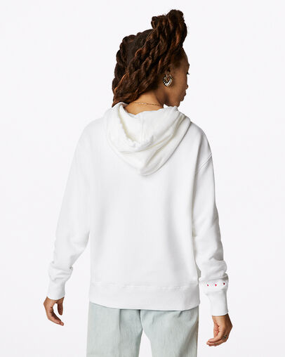 Hoodie c&oelig;urs Saint-Valentin Blanc, Back View