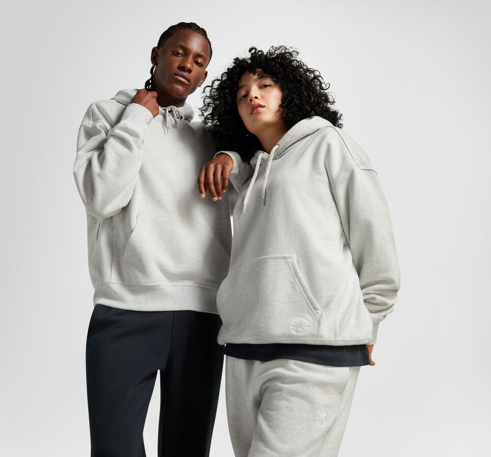 Converse Gold Standard Loose Fit Pullover Hoodie - Grey - M