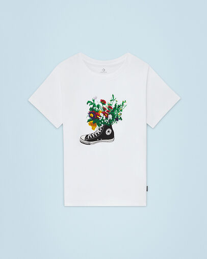 Flowers Are Blooming T-Shirt White, Front View