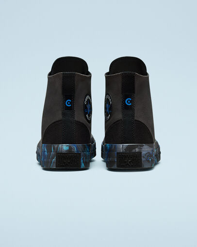 Chuck Taylor All Star CX Marbled Storm Wind/Black/Game Royal, Heel View