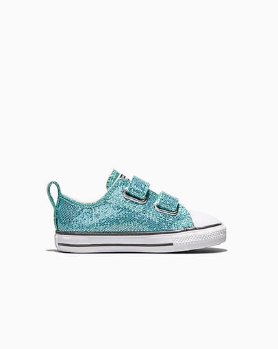 Chuck Taylor All Star Easy-On Glitter Aqua Mirage/White/Black, Outer Side View