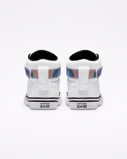 Pro Blaze Iridescent Glitter White/Black/White, Heel View