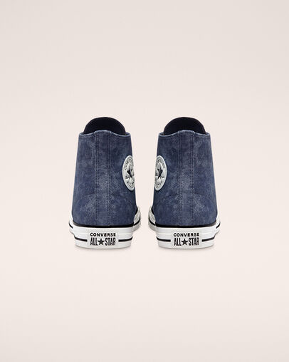 Chuck Taylor All Star Washed Canvas Midnight Navy/Midnight Navy, Heel View