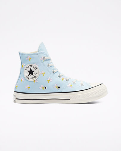 Chuck 70 Floral Chambray Blue/Egret/Black, Outer Side View