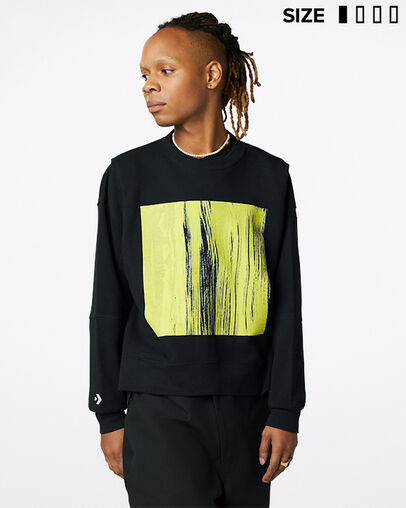 Gender Neutral Converse Shapes Bubble Crew Converse Black, Front View