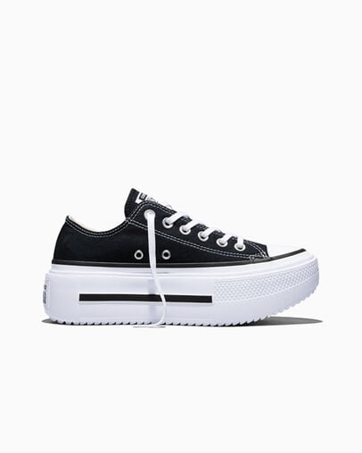 Chuck Taylor All Star Lift Double Stack Platform Canvas Negro/Blanco/Negro, Outer Side View