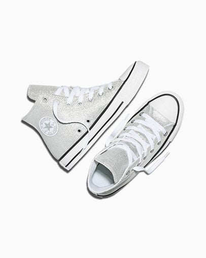 Chuck Taylor All Star Shine Light Grey/White/Black, Angled View