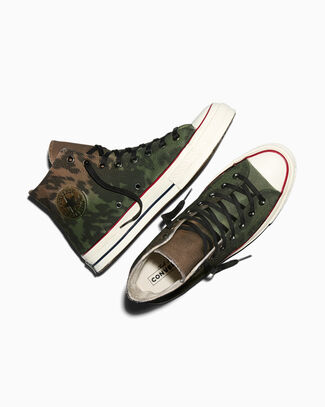 Converse Chuck 70 Limited Edition Animal Print Canvas Zapatillas Altas en Graphic Brown Green, Talla EU 35 - A18970C