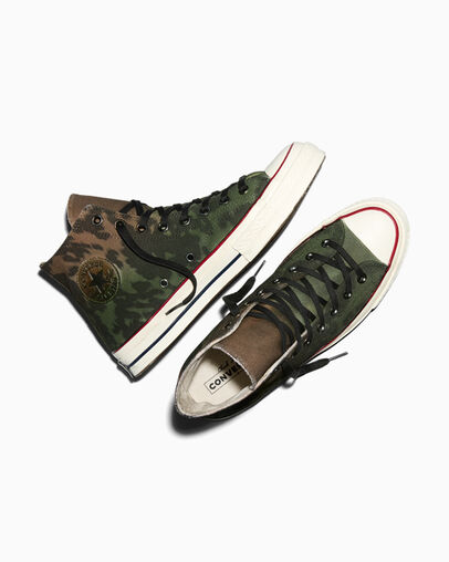 Chuck 70 Limited Edition Animal Print Graphic Brown Green, Angled View