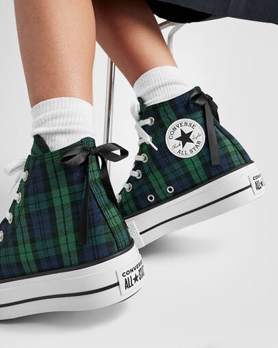 Checkered Converse Plaid Sneakers Chuck Taylor All Star Lift Platform Plaid  Women's