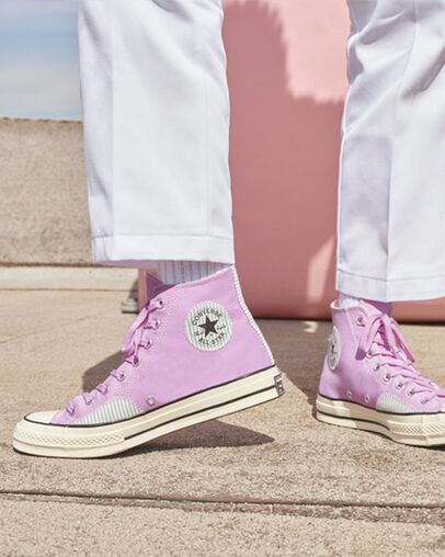 Chuck 70 Nautical Prep Peony Pink/Mineral Teal/Egret, Detail Angle View