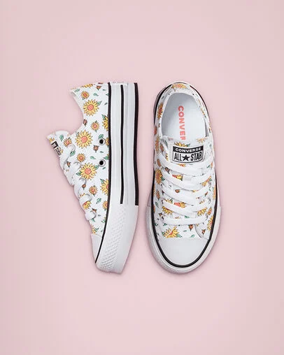 Sunflower EVA Platform Chuck Taylor All Star Blanco/Pulso c&iacute;trico, Top and Side View