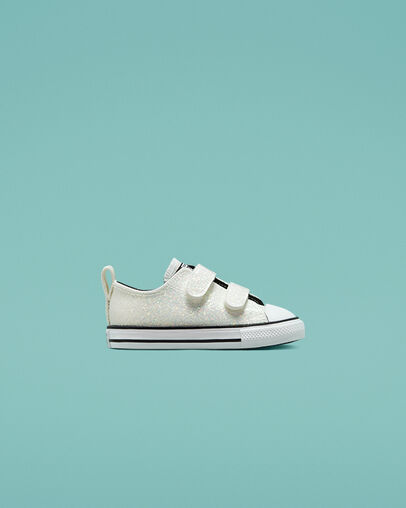 Chuck Taylor All Star Easy-On Iridescent Glitter Argent/Noir/Blanc, Outer Side View