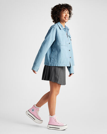 Chuck Taylor All Star Lift Double Stack Platform Canvas Calambre medusa claro/Garza, On Foot Shot 1