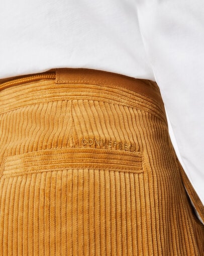 Corduroy Broek met wijde pijpen Wheat, Detail View