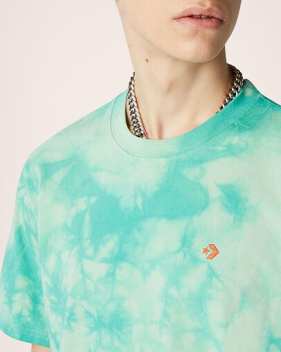 Tee-shirt Marble Cut and Sew Turquoise outremer, Detail View