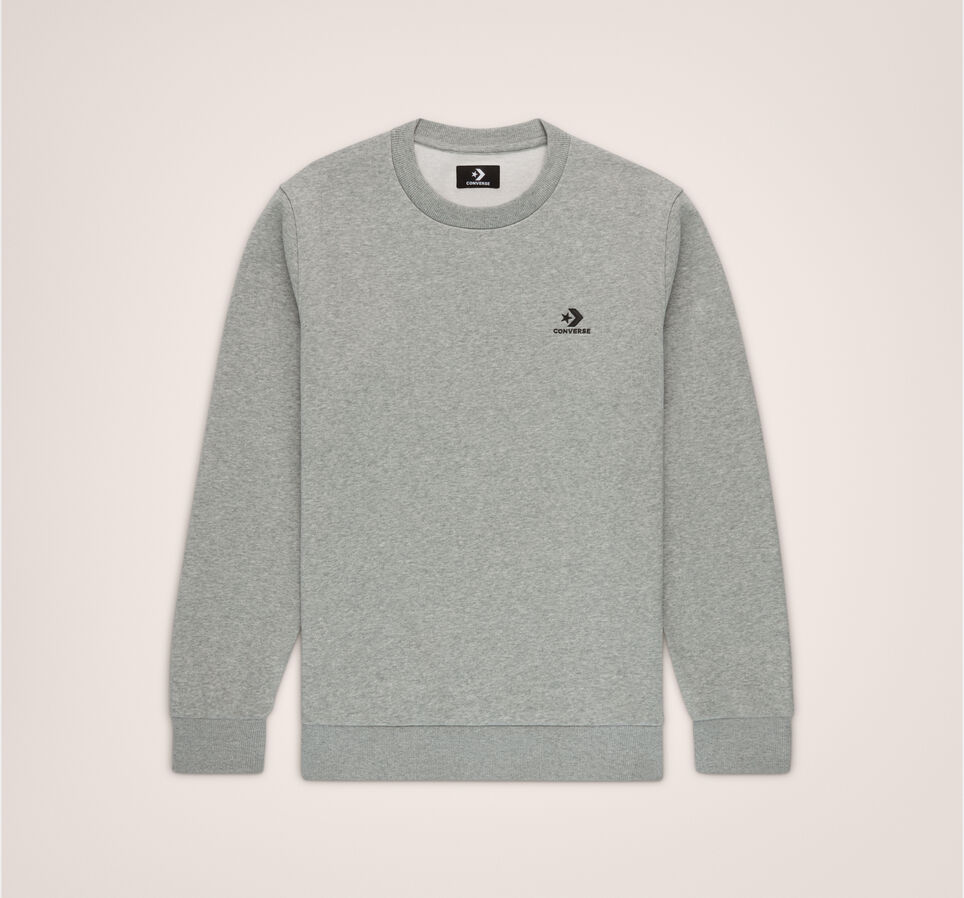 Converse Besticktes Star Chevron Fleece Crew Grey