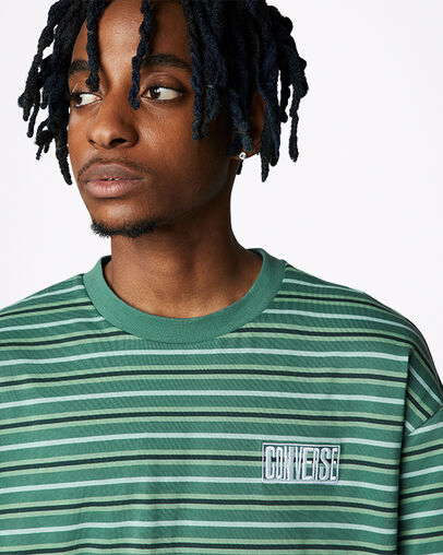 T-shirt &agrave; rayures tiss&eacute;-teint Pin sylvestre, Detail View