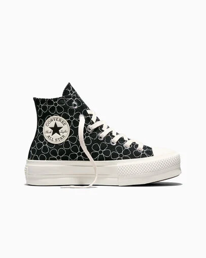Chuck Taylor All Star Lift Platform Petal Pop Black/Egret/Egret, Outer Side View
