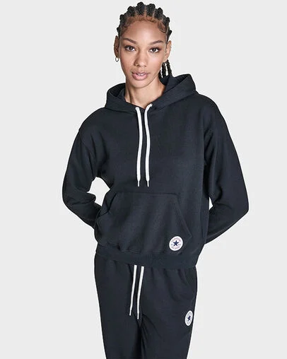 Chuck Taylor Patch Pullover Hoodie Converse Black, Front View
