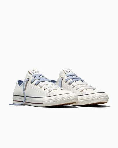 Chuck Taylor All Star Retro Leather Vintage White/Egret/No Shade, Top and Side View