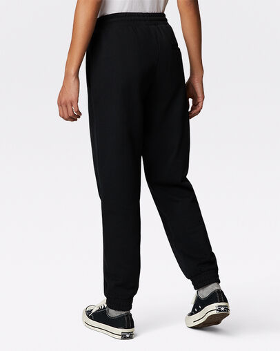 Pantal&oacute;n de ch&aacute;ndal Embroidered French Terry Negro Converse, Back View