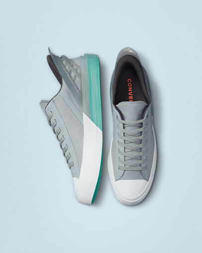 Chuck Taylor All Star CX FlyEase Gris ceniza/Viento de tormenta/Blanco, Top and Side View