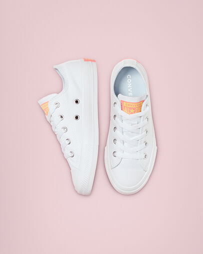 Chuck Taylor All Star Sun Graphic White/Chambray Blue/Pink Gaze, Top and Side View