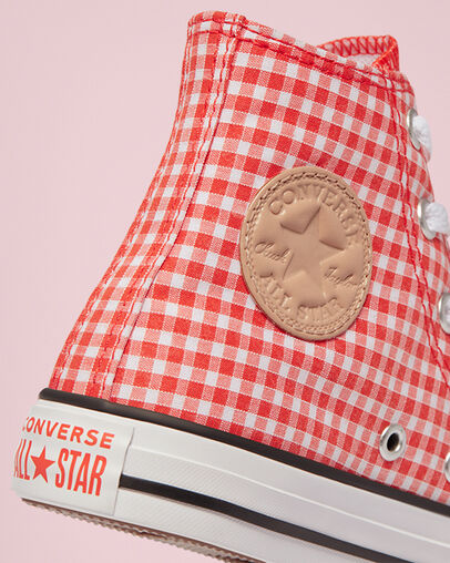 Chuck Taylor All Star Gingham Bright Poppy/White/Black, Detail Angle View