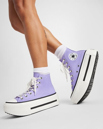 Chuck Taylor All Star Lift Double Stack Platform Canvas Violet Heat/Egret/Black, Reflective View