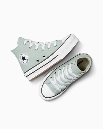 Chuck Taylor All Star Lift Platform Rainwashed Grey/White, Angled View