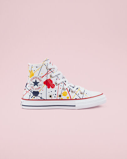 Chuck Taylor All Star Archive Paint Splatter White/Multi/Garnet, Outer Side View