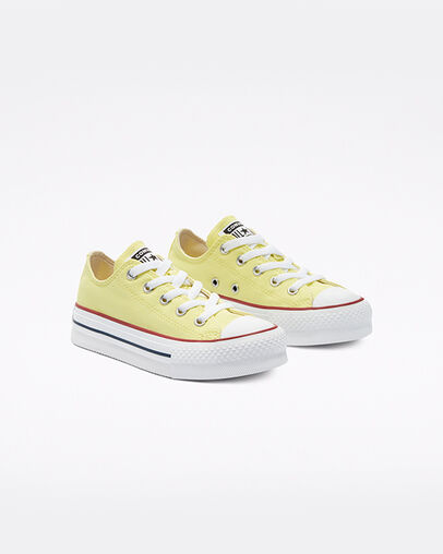 Canvas Color EVA Platform Chuck Taylor All Star Citron clair/Blanc/Noir, Angled View