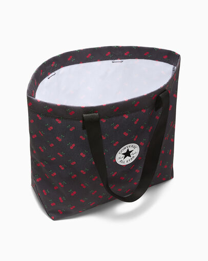 Cherry Print Canvas Tote Bag Converse Black Cherry Aop