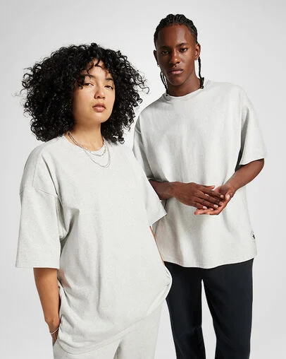 Converse Gold Standard T-Shirt Gris jaspeado claro, Front View