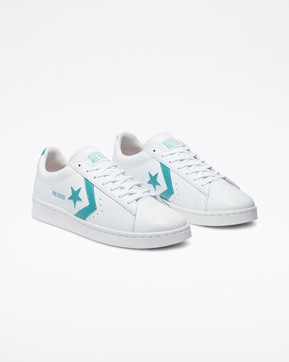 Pro Leather Blanc/Turquoise outremer/Blanc, Angled View