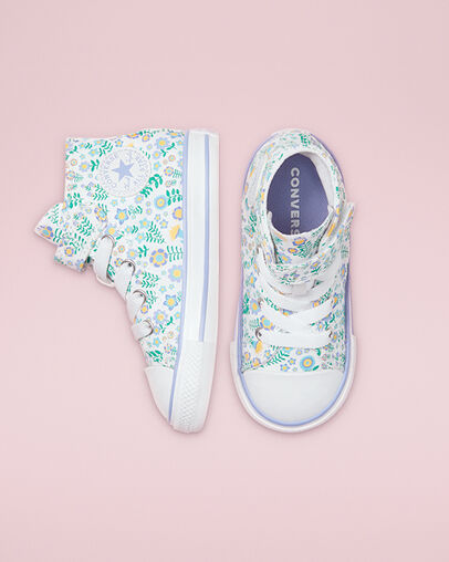 Chuck Taylor All Star Easy-On Ditsy Floral White/Twilight Pulse, Top and Side View
