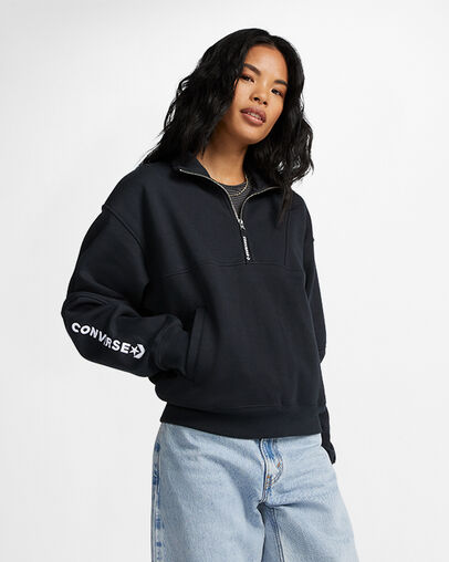 black half zip pullover