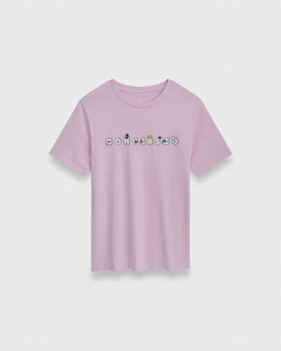 Converse x Hello Kitty And Friends Stickers T-Shirt New Found Bloom, Front View