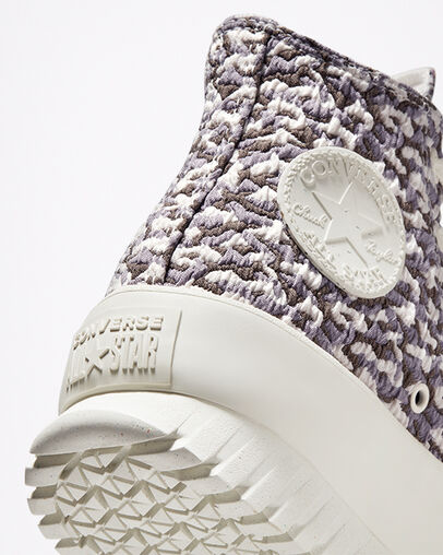 Chuck Taylor All Star Lugged 2.0 Jacquard Sand Dune/Egret/Egret, Detail Angle View