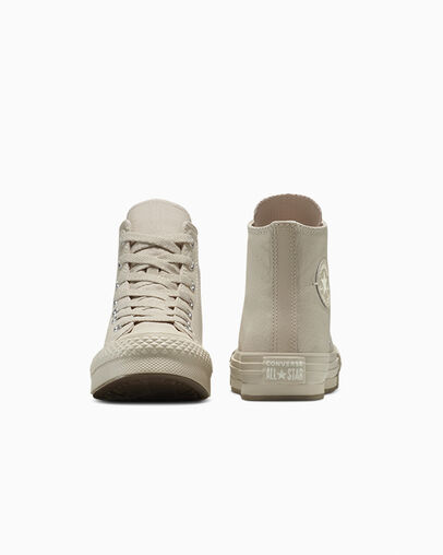 Chuck Taylor All Star EVA Lift Monochrome Platform Papyrus/Papyrus/Papyrus, Heel View