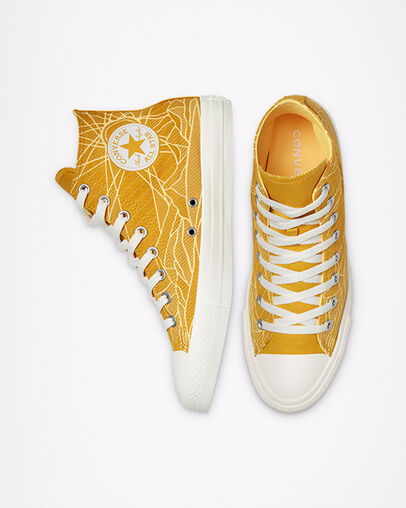 Summer Daze Chuck Taylor All Star Jaune d'or/Aigrette/Aigrette, Top and Side View